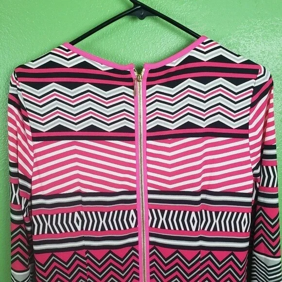 Eliza J pink abstract geometric design short dress size 8 - Picture 6 of 10